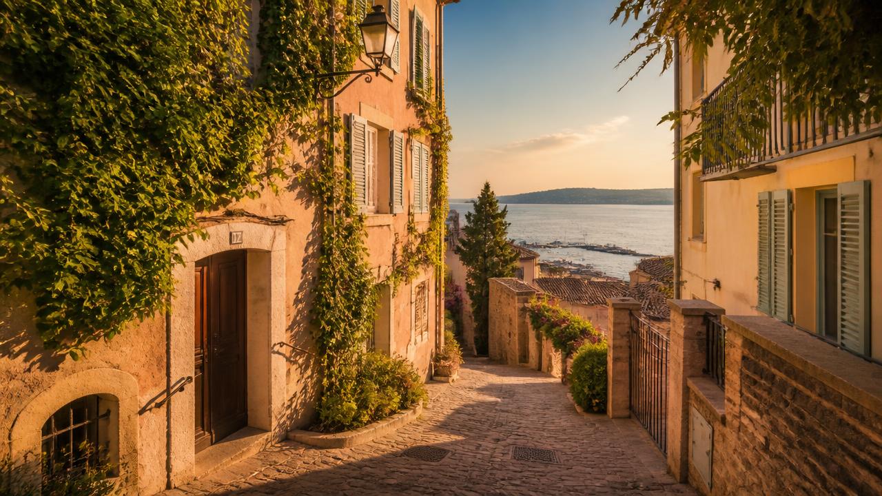 Le Suquet old town looking towards Cannes harbour