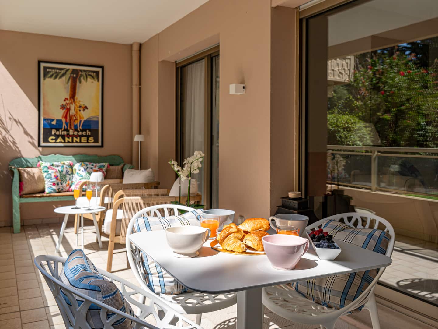 Breakfast laid out on the terrace at Casa La Roya