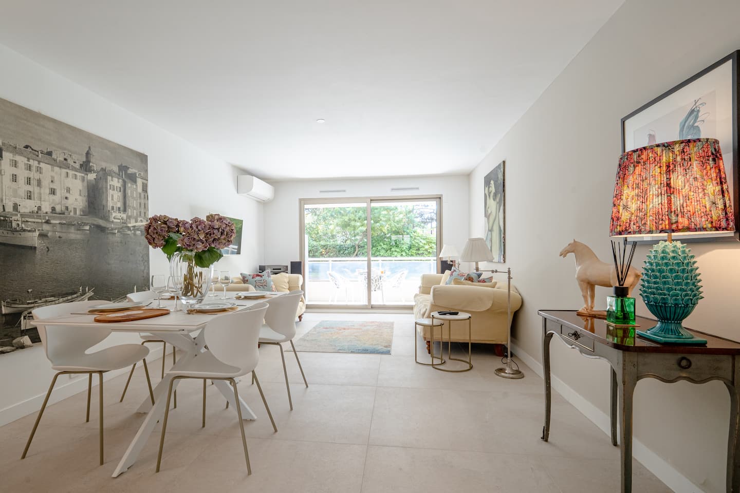Bright open-plan living and dining room